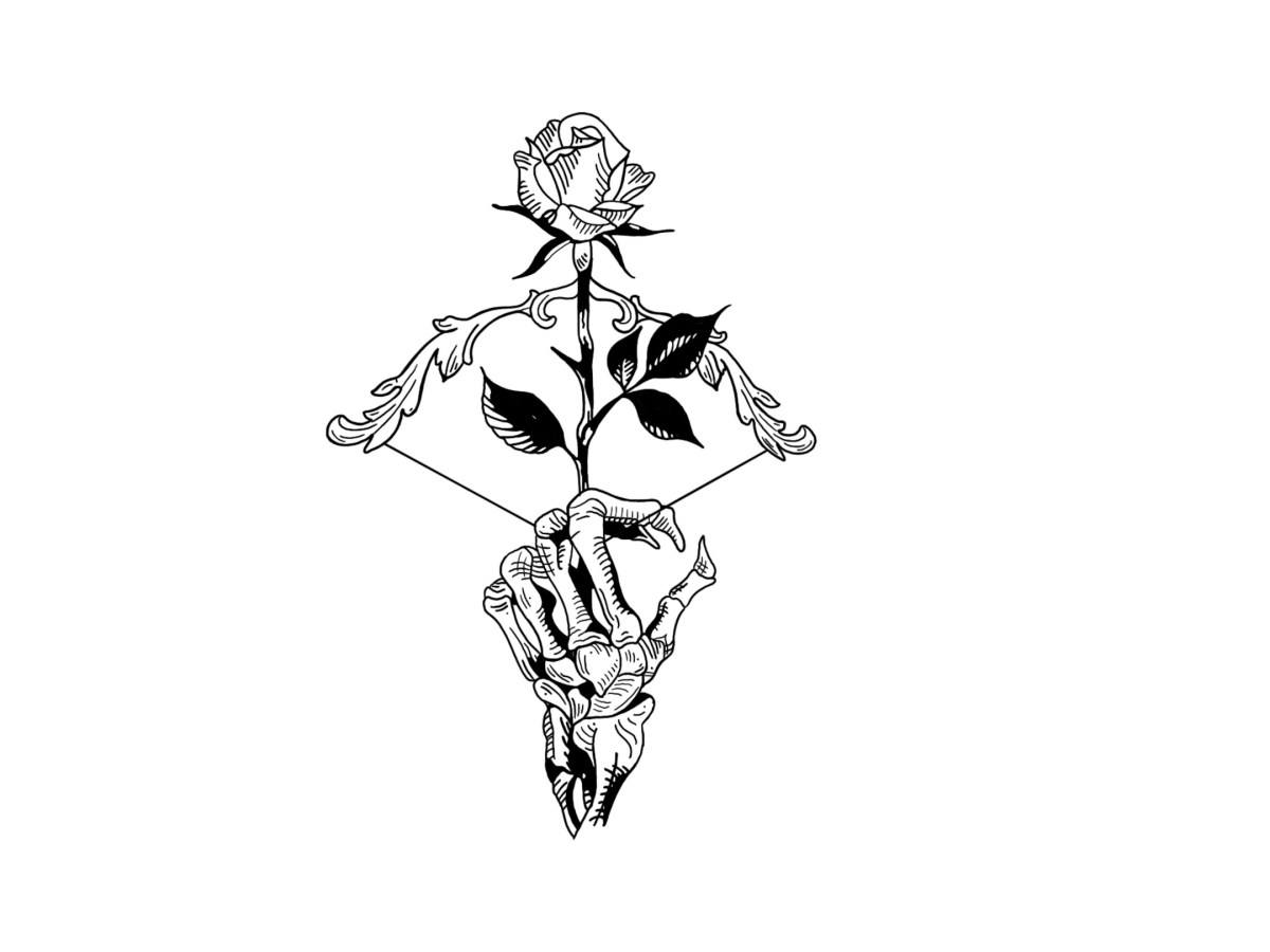 Skeleton Hand with flower&nbsp;arrow